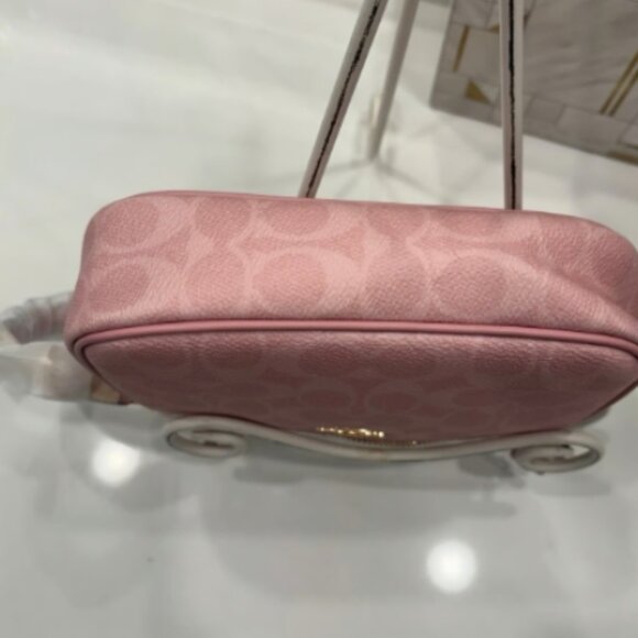 Coach Nolita 19 In Signature Canvas CW426 In Gold/Powder Pink - Picture 5 of 5